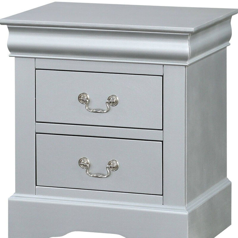 Contemporary 2-Drawer Bedside Table – Durable Wooden Storage