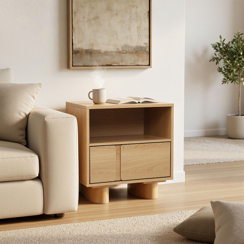 20" Blonde Birch 2-Drawer Wood Nightstand image number 2