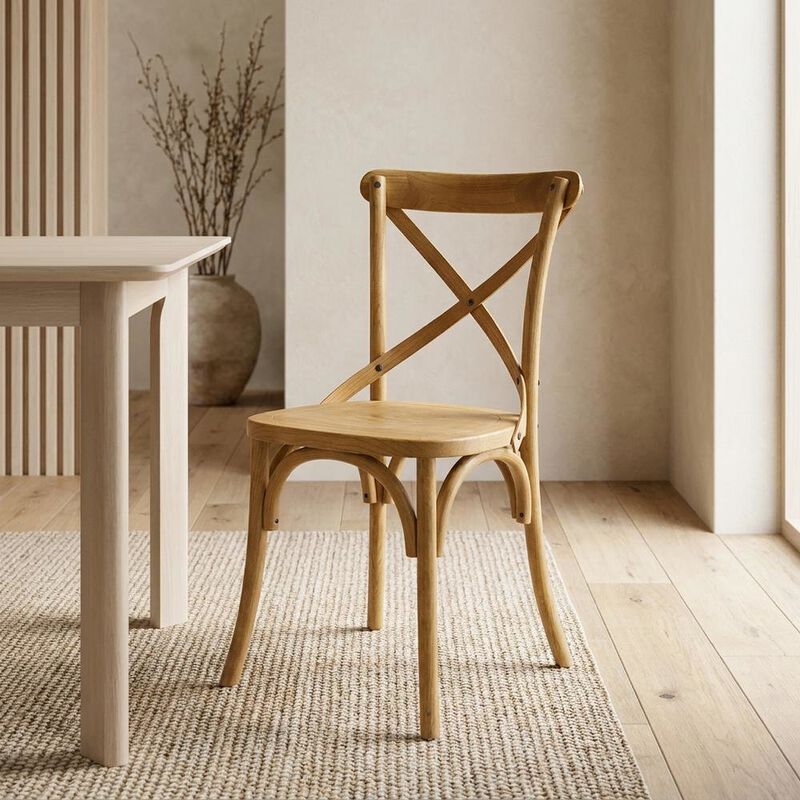 Solid Wood Dining Side Chair with Cushioned Seat for Dining Room, White image number 5