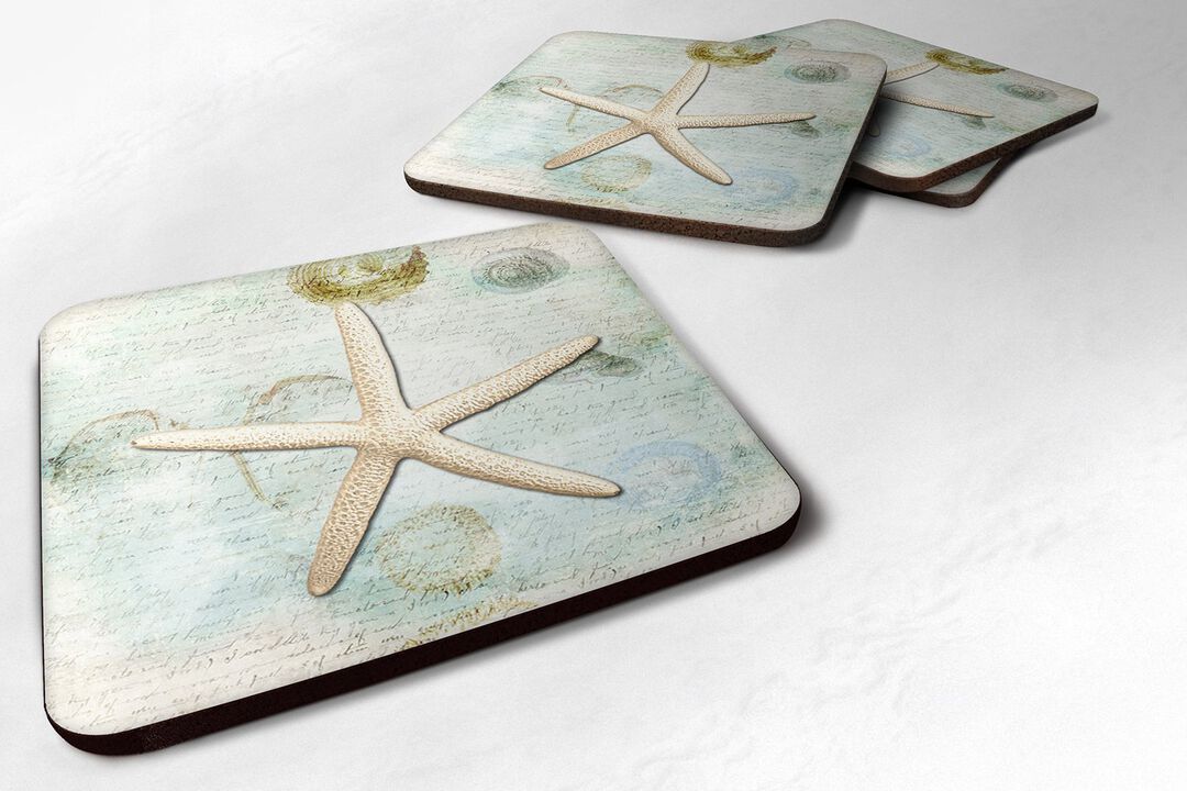 Caroline's Treasures SB3036FC Starfish Foam Coasters (Set of 4), 3.5 H x 3.5 W, Multicolor