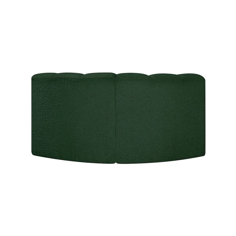 Meridian Furniture Arc Green Boucle Fabric Modular Sofa
