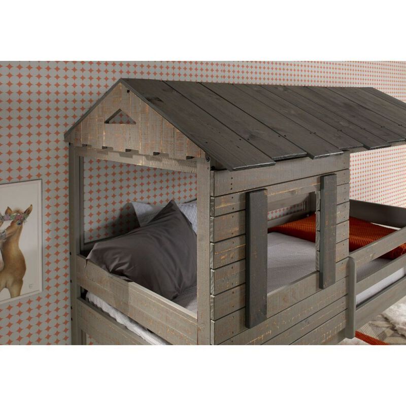 Darlene Twin/Twin Bunk Bed, Rustic Gray
