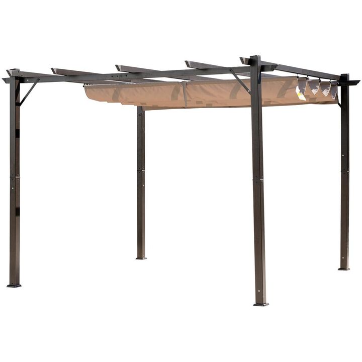 Hivvago 10' x 10' Retractable Canopy Pergola for Backyard and Deck
