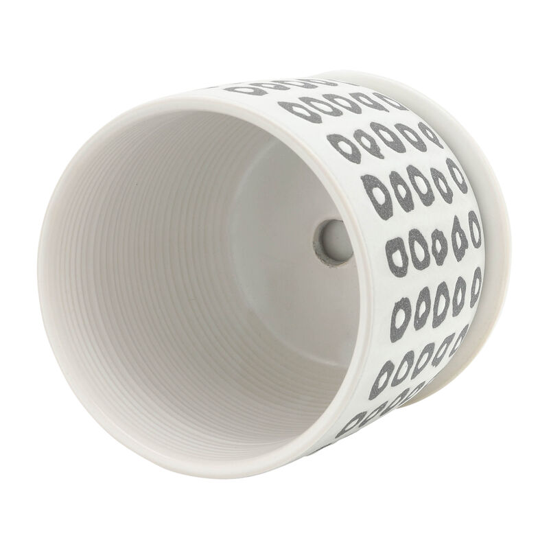 Aztec Planter with Saucer, Black