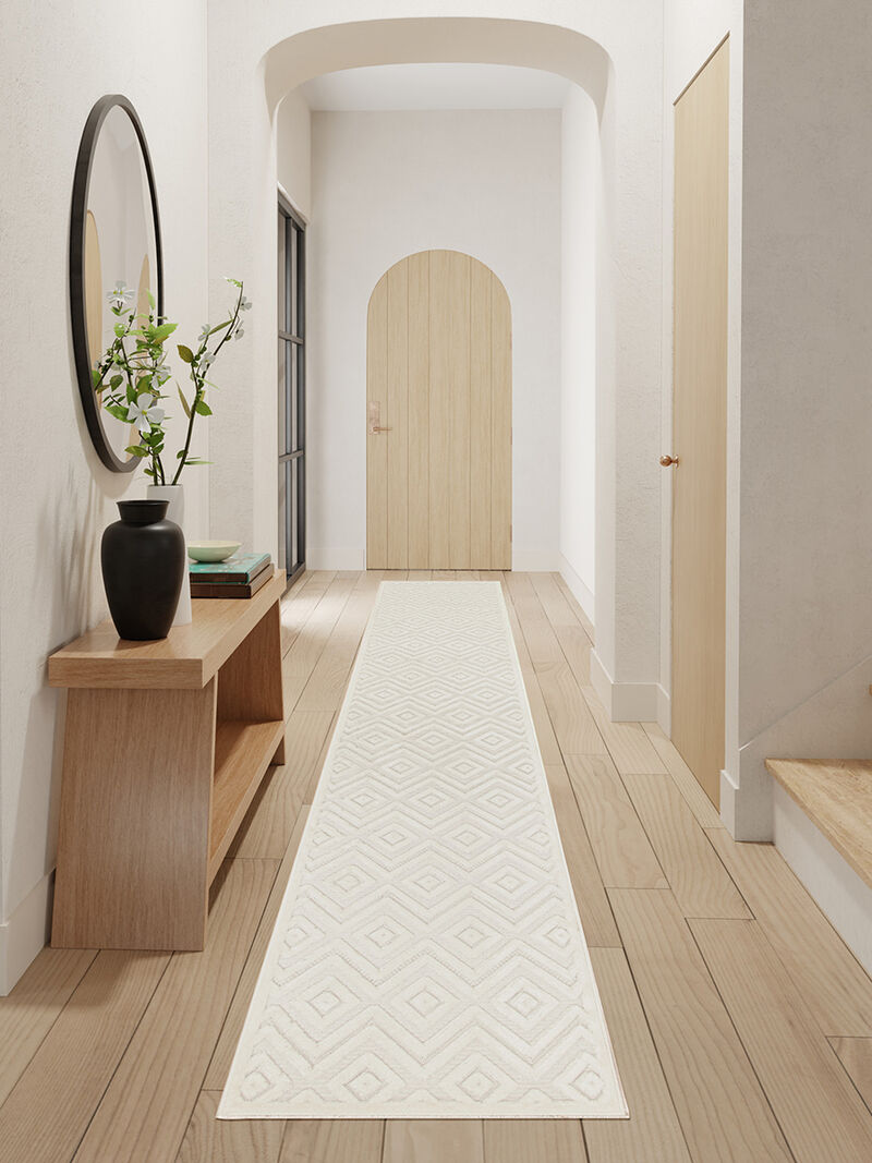 Versatile NRV01 Ivory/White 2'2" x 7'6" Rug image number 5
