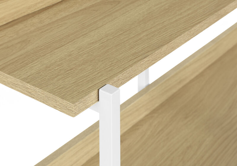 HomeRoots 47" Natural and White Wood and Metal Frame Console Table With Three Shelves image number 5