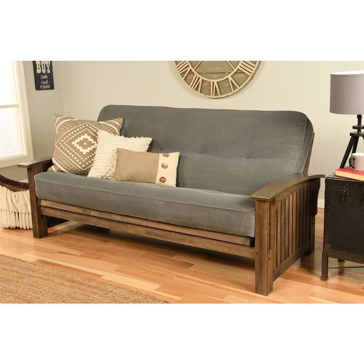 Washington Frame-Rustic Walnut Finish-Marmont Thunder Mattress