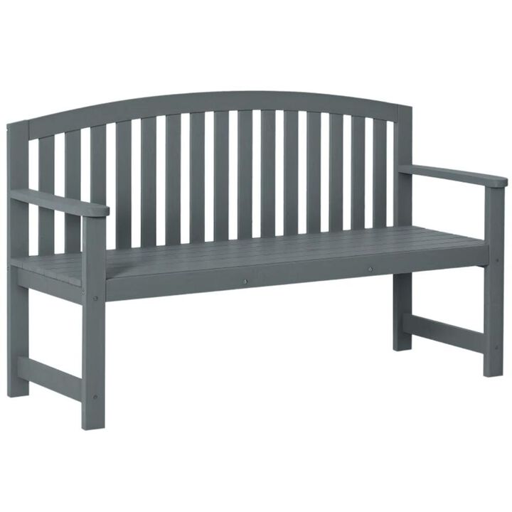 Hivvago 2-Seater Outdoor Wooden Bench with Backrest