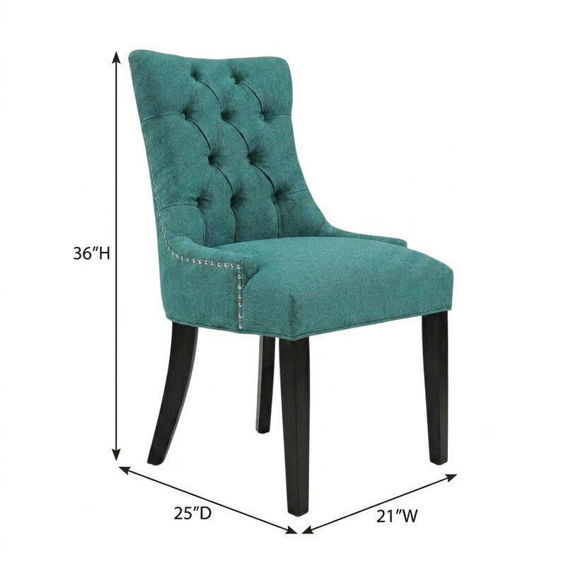Tufted Upholstered Fabric Dining Chair for Kitchen and Dining Room, Beige image number 2