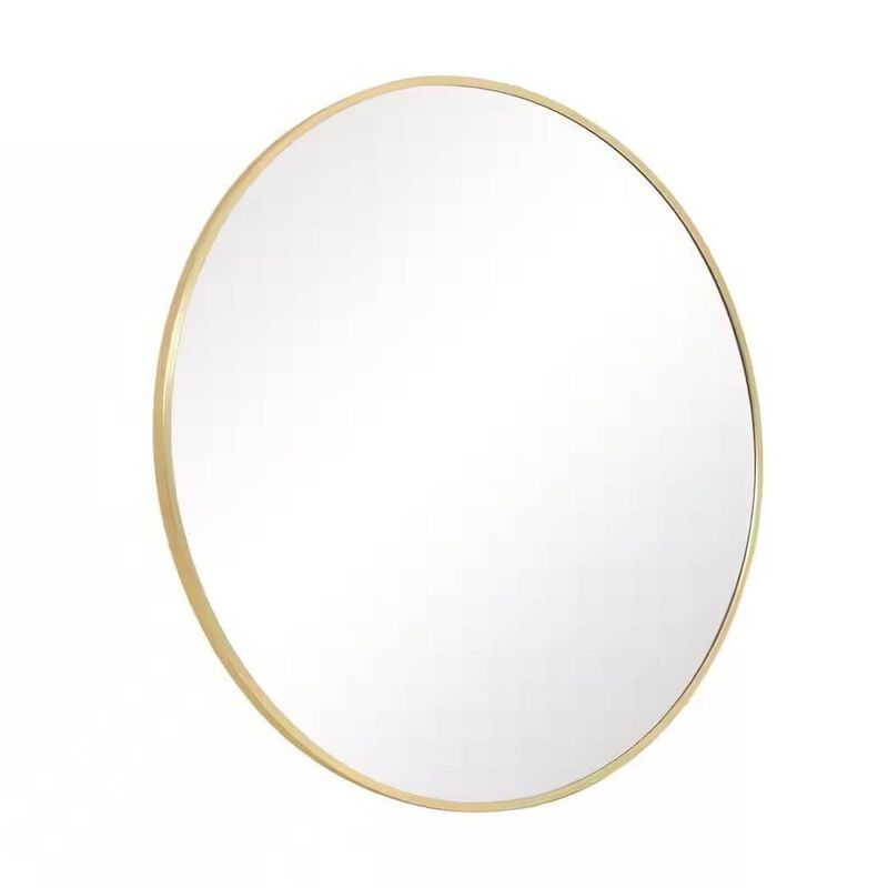 Hivvago Round 30-inch Circular Bathroom Wall Mirror with Gold Frame