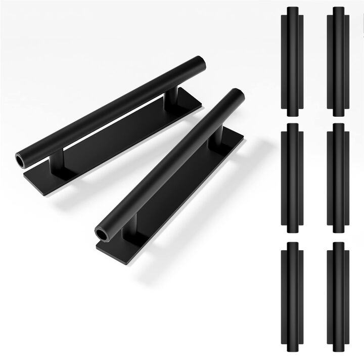 Kwa Heri 8 Pack Self-Stick Push Pull Helper Black Hidden Cabinet Handles ABS Plastic Door Window Wardrobe Instant Cabinet Drawer