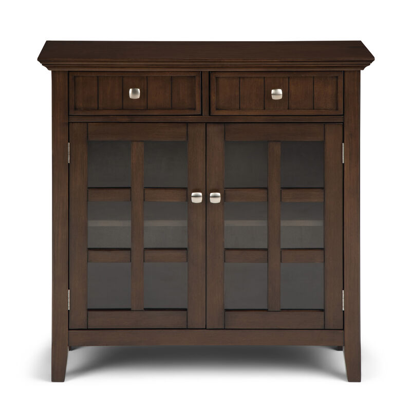 Acadian SOLID WOOD 36 inch Wide Transitional Entryway Storage Cabinet in Natural Aged Brown