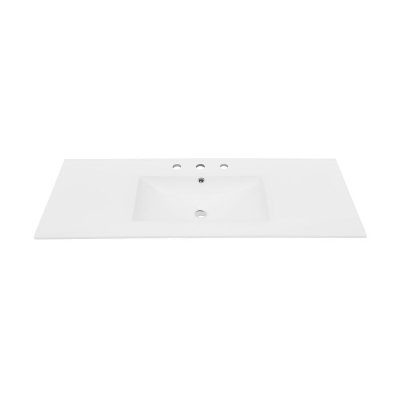 48" 3-Hole Widespread Vanity Sink Top in Glossy White image number 2