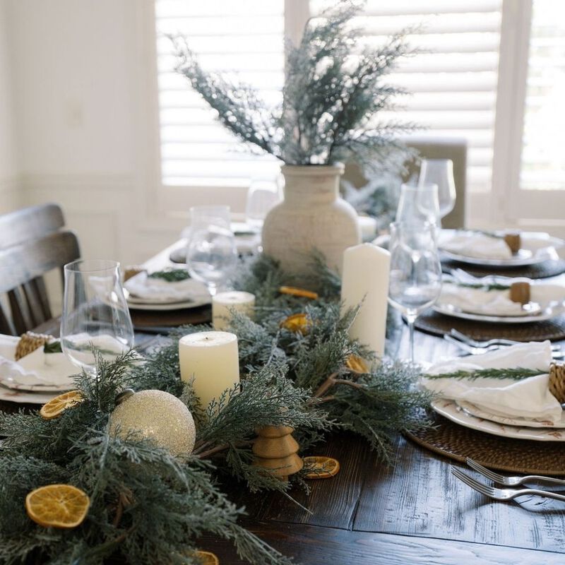 9' Flocked Cedar Garland image number 8