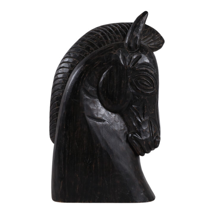 16x10" Trojan Horse Head Antiqued, Black