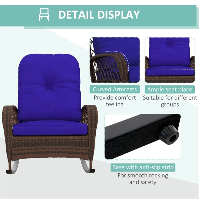 Sturdy Wooden Rocking Chair for Porch Deck and Garden Use image number 6