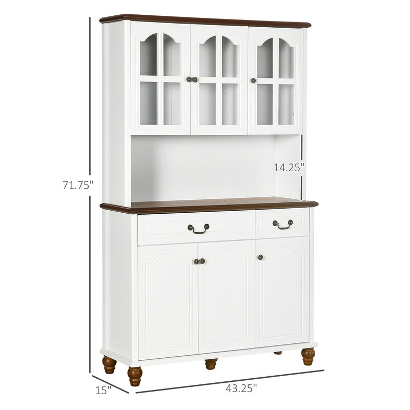 Hivvago Kitchen Buffet with Hutch and Storage Cabinets image number 2