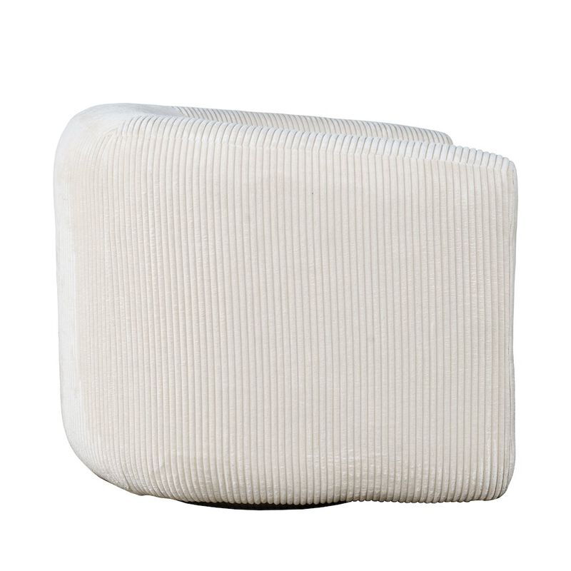 Jofran Biggs Modern Corduroy Upholstered Curved Barrel Swivel Accent Chair image number 5