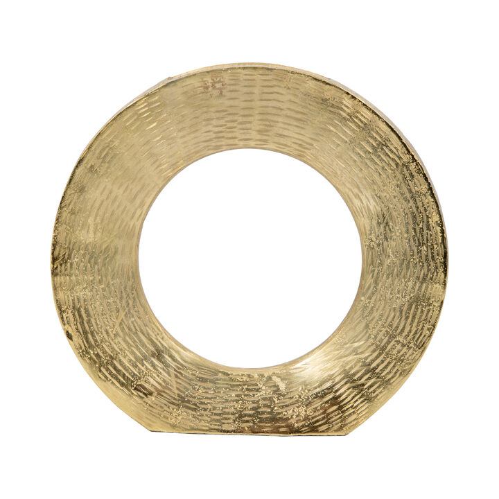 Metal Round Open Cut Out Vase