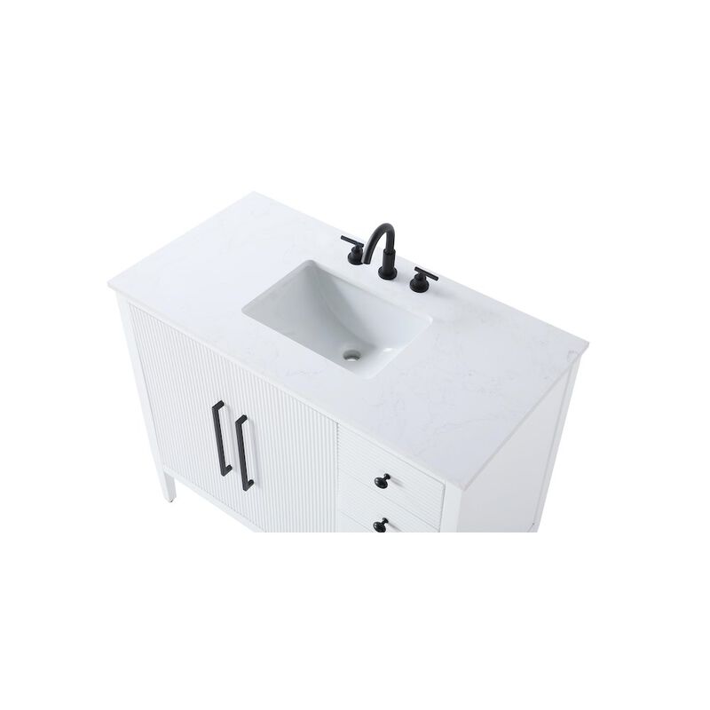 Elegant Kitchen and Bath 42 inch Single Bathroom Vanity in White