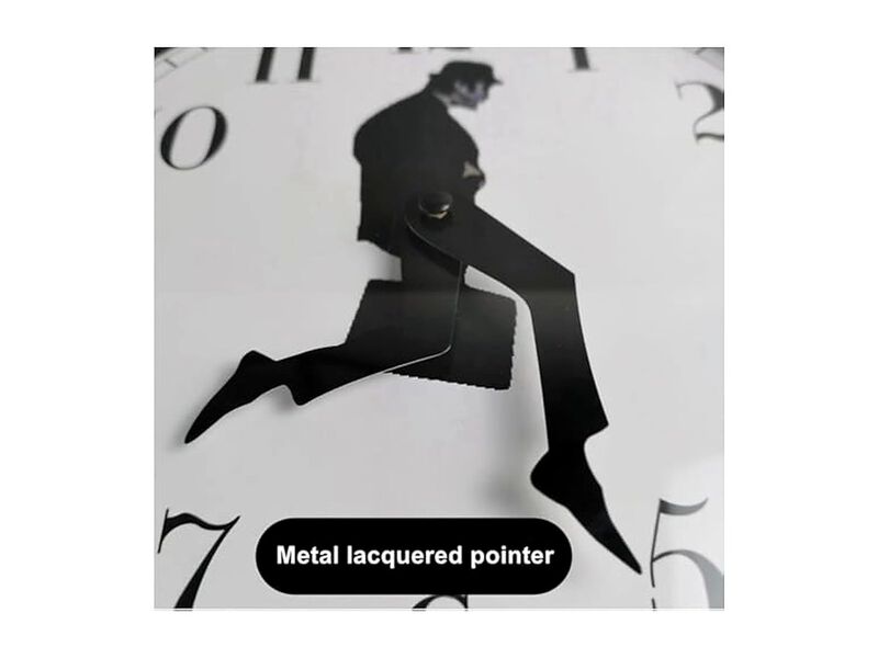 Ministry Silly Walks Interesting Wall Clock Black Living Room Decor image number 3