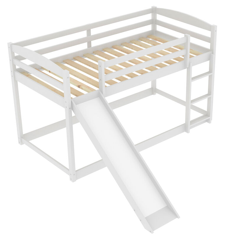 Whisen Twin over Twin Bunk Bed with Convertible Slide and Ladder