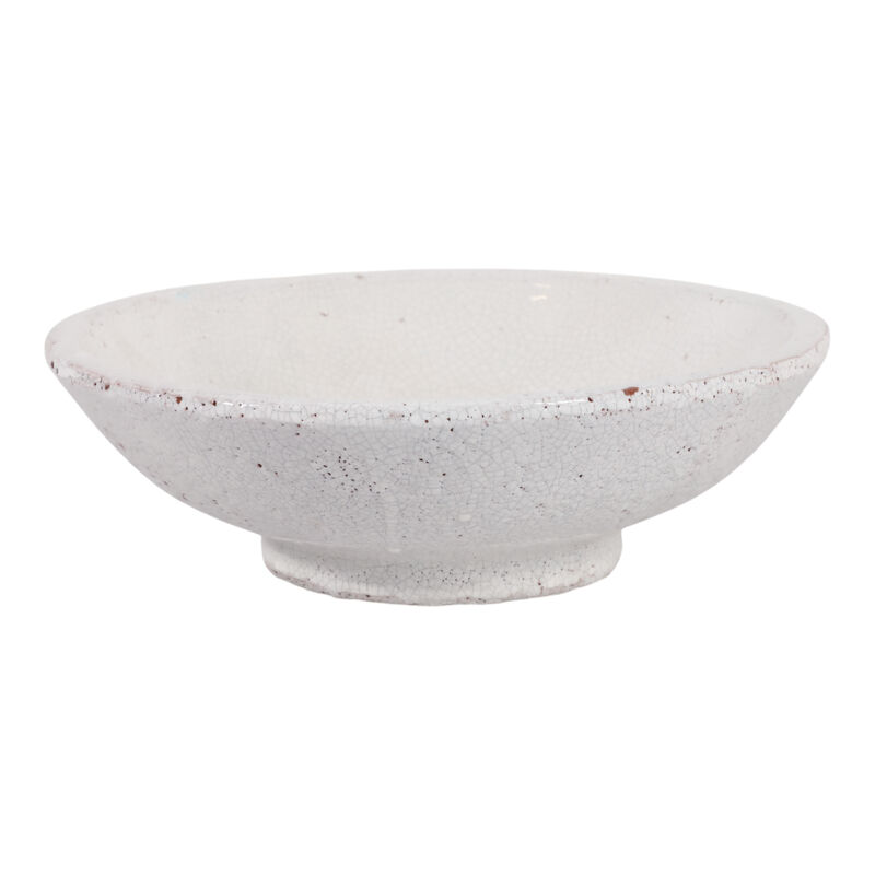 12" Crackle Finish Bowl, White image number 2