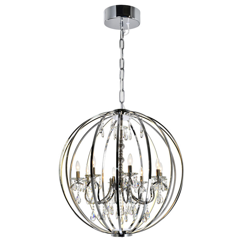 Abia 8 Light Up Chandelier With Chrome Finish