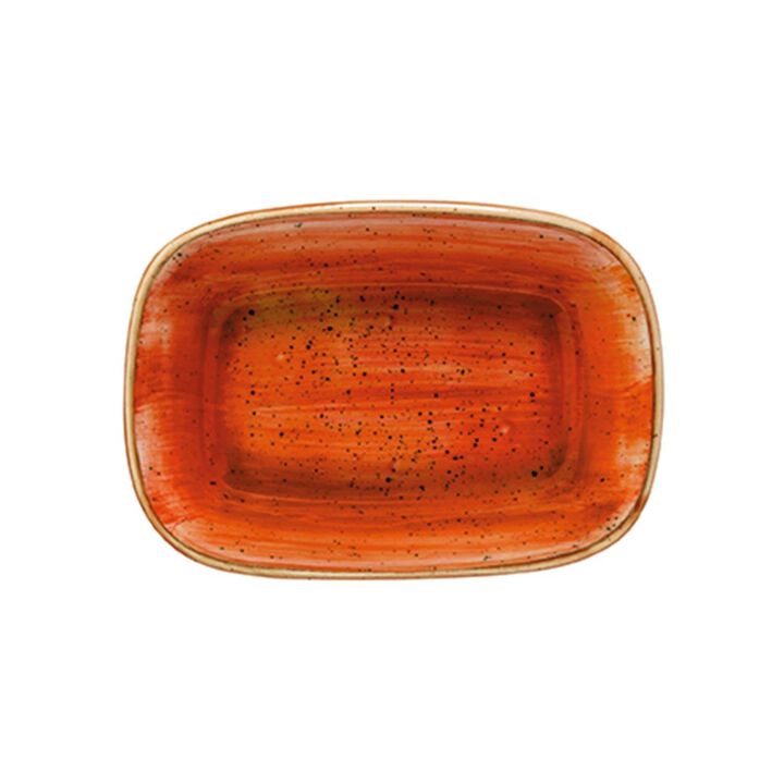Terracota 5.5" x 4" x h:1.25" 7 oz. Rectangular Terracotta Porcelain Deep Plate (Set of 2)