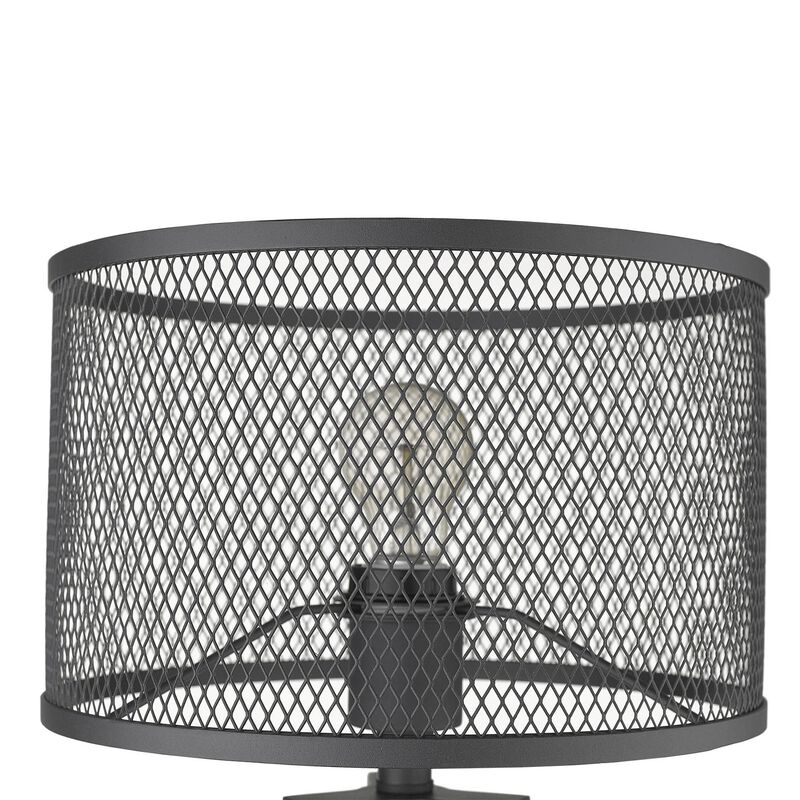HomeRoots 20" Brown Solid Wood Tripod Table Lamp With Black Drum Shade image number 3