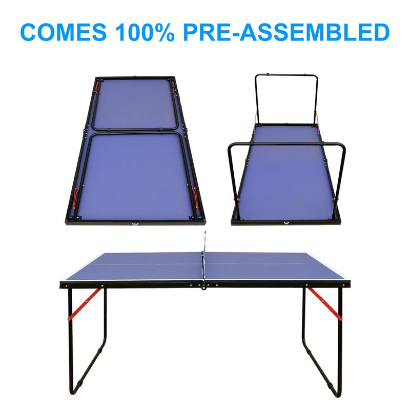 Napsco Foldable & Portable Ping Pong Table Set image number 2