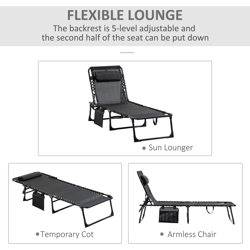 Hivvago 5-Position Outdoor Lounge Chair for Patio & Pool image number 3