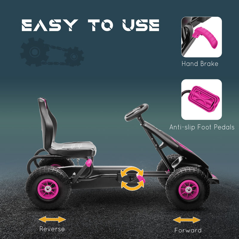 BreeBe Ergonomic Pedal Go Kart Kids Ride-on Toy with Tough, Wear-Resistant Tread image number 4