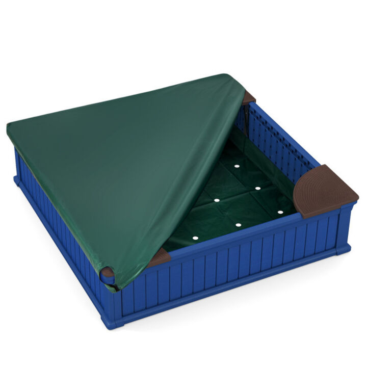 Sandbox for Kids with Oxford Cover &ndash; 4 Corner Seats for Outdoor Fun