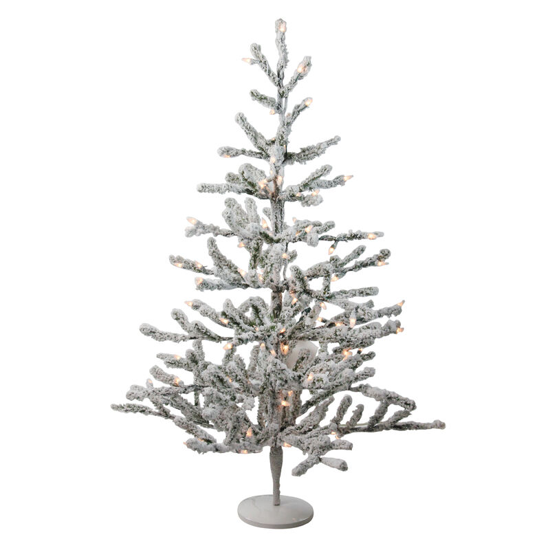 3' Pre-Lit Flocked Alpine Twig Artificial Christmas Tree - Warm White Lights image number 1