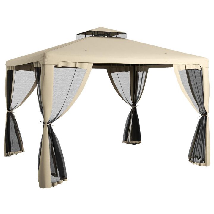 Hivvago 9.6' x 11.6' Garden Gazebo with Double Roof