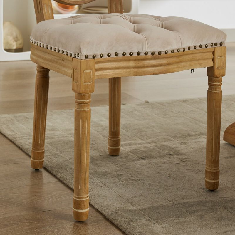 Blogpi Set of 2 Tufted Velvet Dining  Chairs image number 4