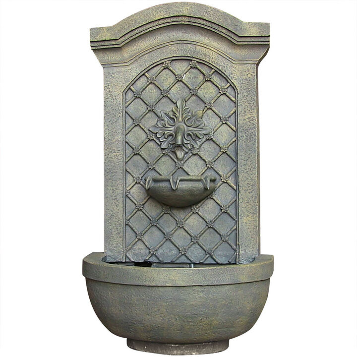 Sunnydaze Rosette Leaf Polystone Outdoor Wall Fountain