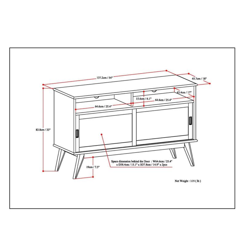 Kispki Mid Century Modern TV Stand image number 9