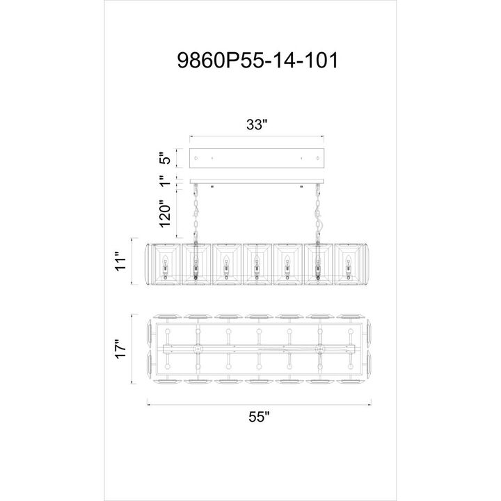 CWI Lighting Jacquet 14 Light Chandelier With Black Finish
