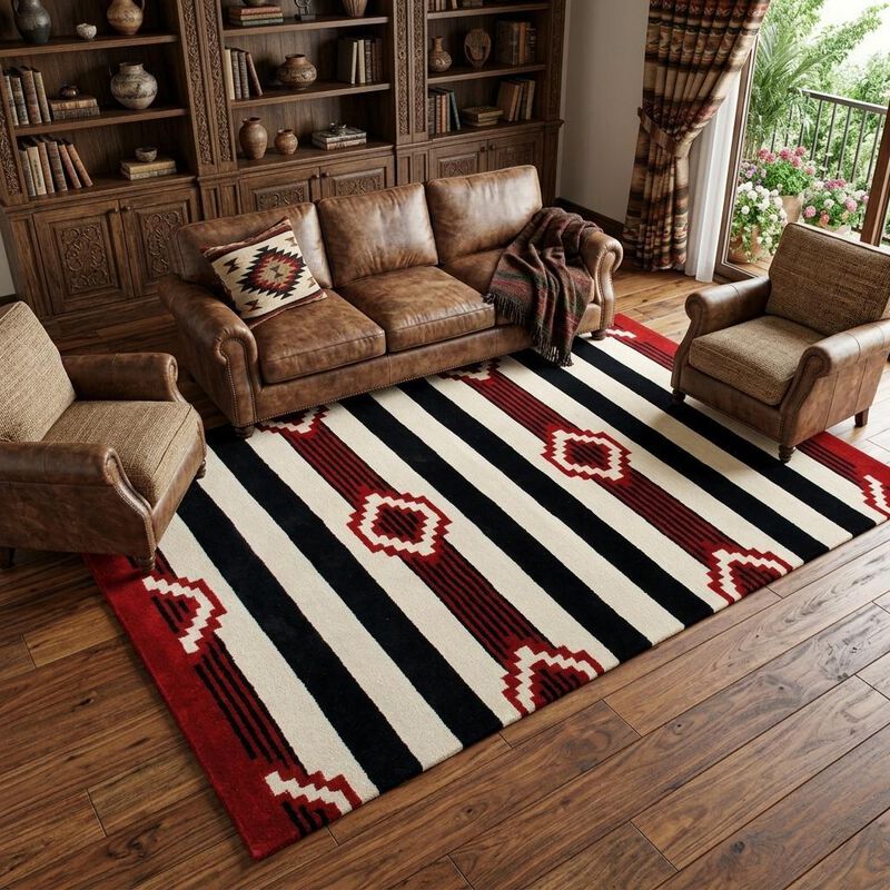 HomeRoots Southwestern Hand Tufted Non Skid Area Rug image number 1