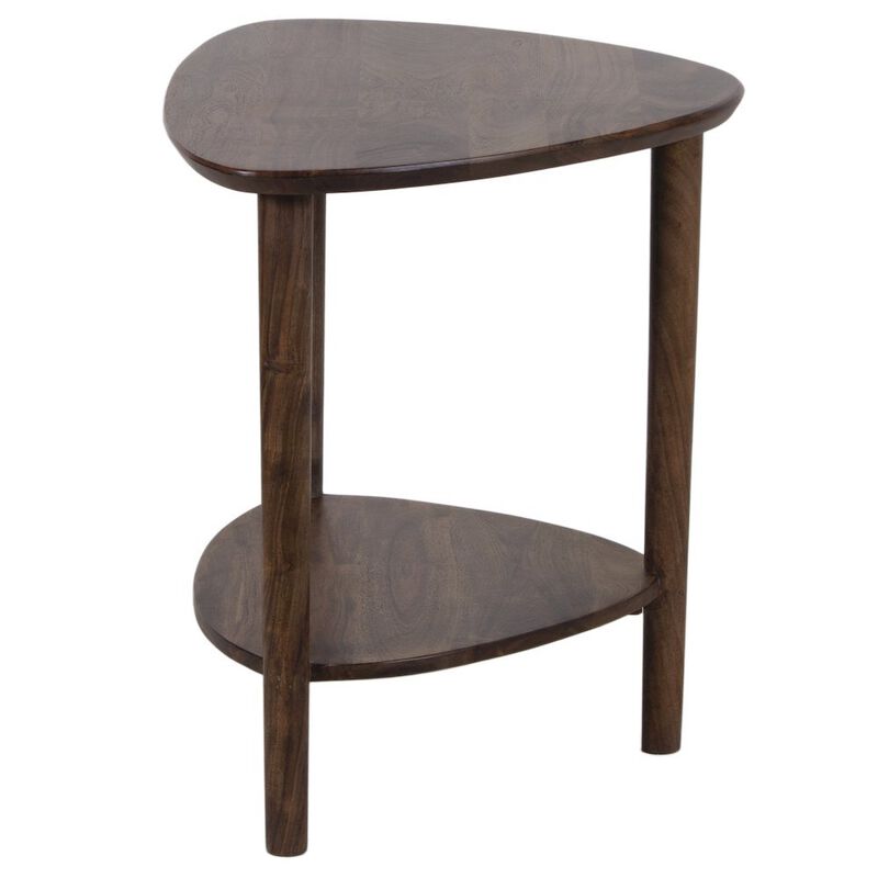 Porter Designs Noma Solid Acacia Wood End Table, Brown image number 2