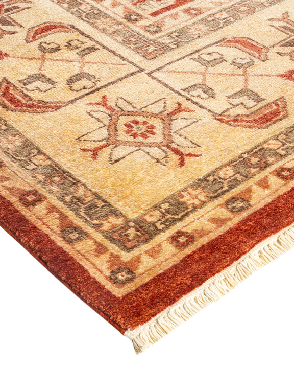 Eclectic, One-of-a-Kind Hand-Knotted Area Rug  - Orange, 9' 3" x 12' 3"