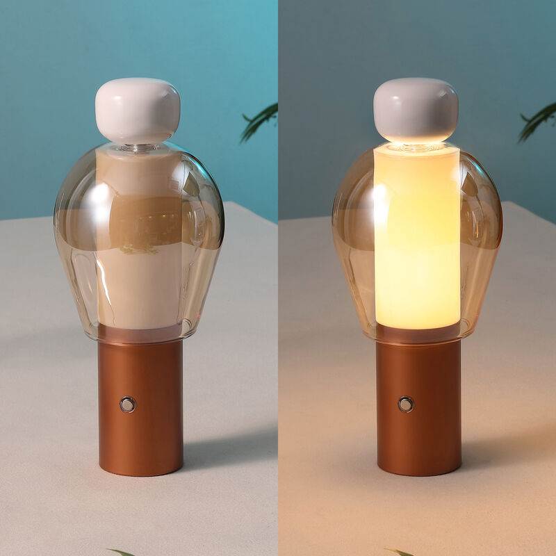 Evonne 10.75" Modern Glam Candle-Style Rechargeable/Cordless Dimmable Integrated LED Table Lamp with Touch Sensor