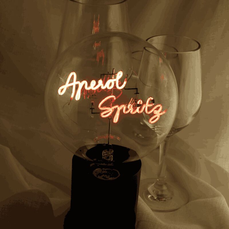 Bulb APEROL SPRITZ Amber/ Red with Base Table Lamp PORTABLE Rose Gold image number 1