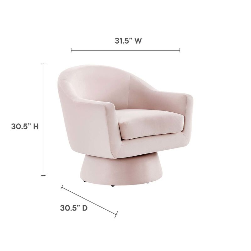 Astral Performance Velvet Fabric and Wood Swivel Chair image number 2