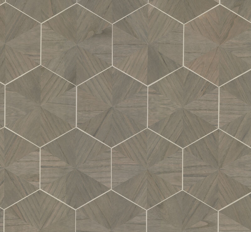 Hexagram Wood Veneer Wallpaper image number 0
