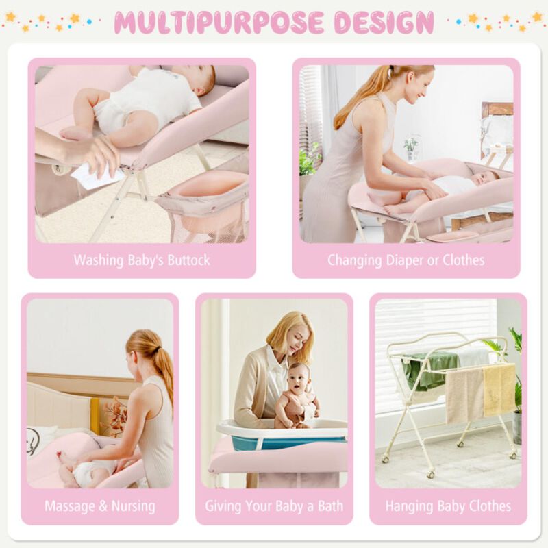 Hivvago Baby Diaper Changing Table with Water Basin Wheel