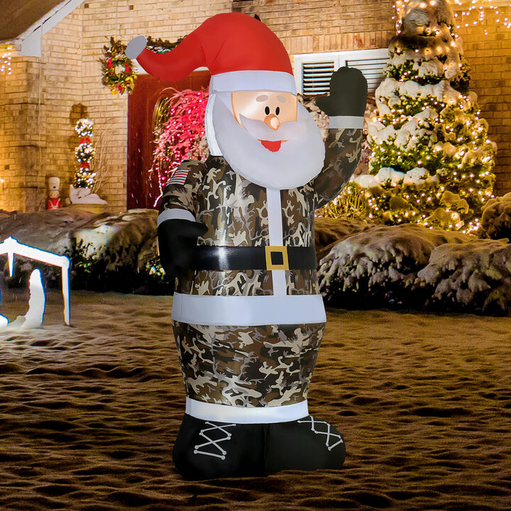 BreeBe 8 ft Christmas Inflatable Santa Claus with LED Lights