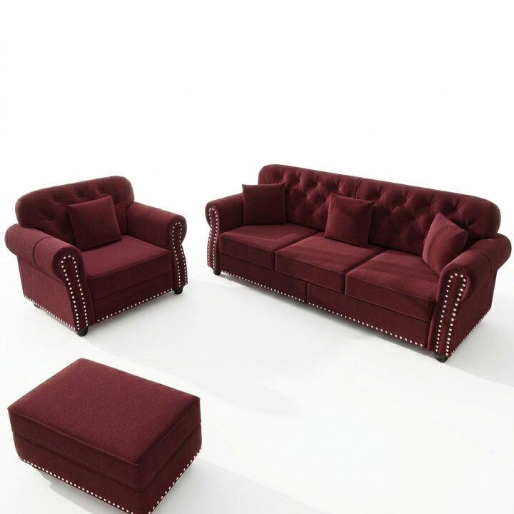 Upholstered Velvet Sofa 4 Seat